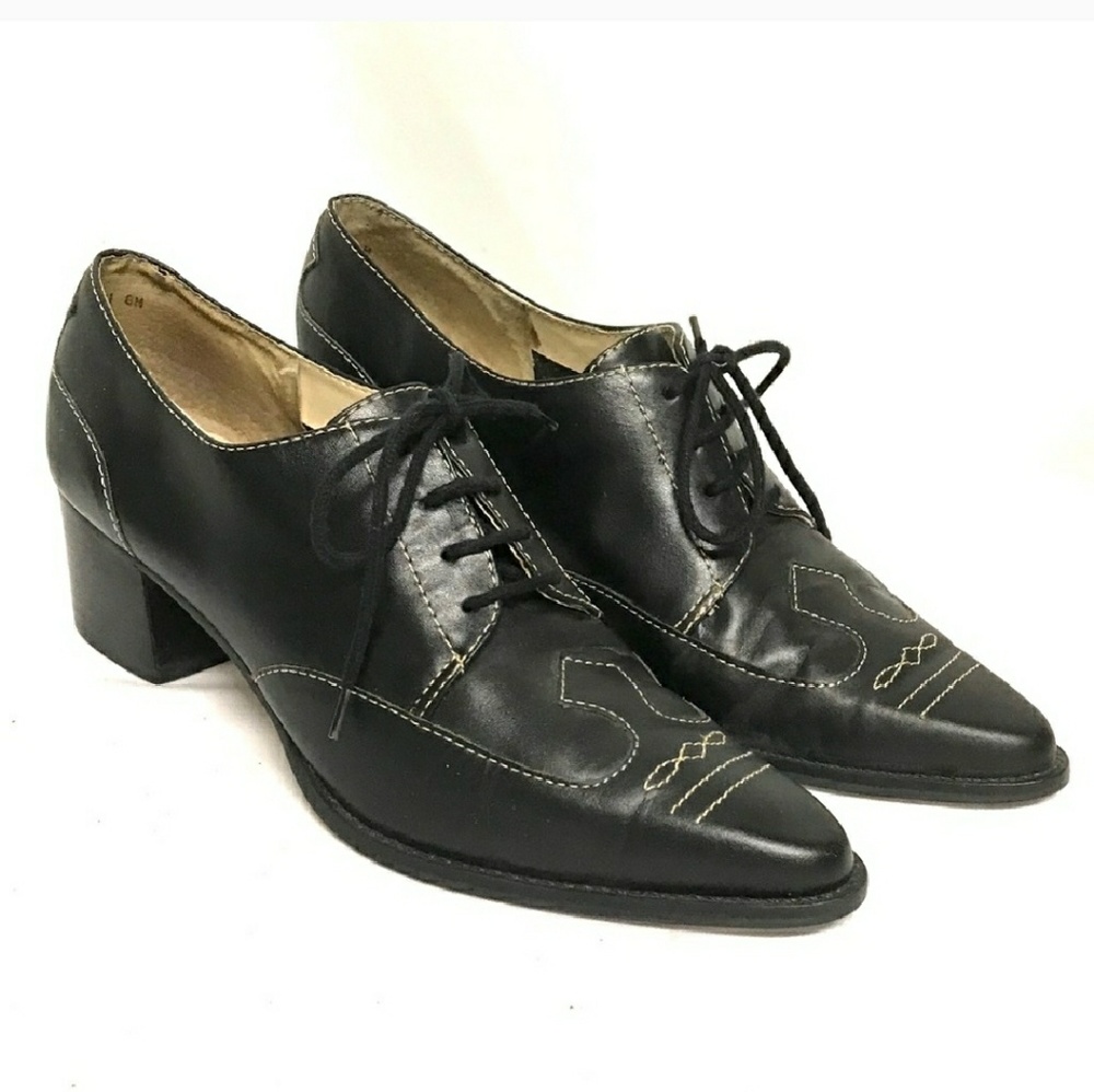 Vintage lace up cowboy boot loafer shoes